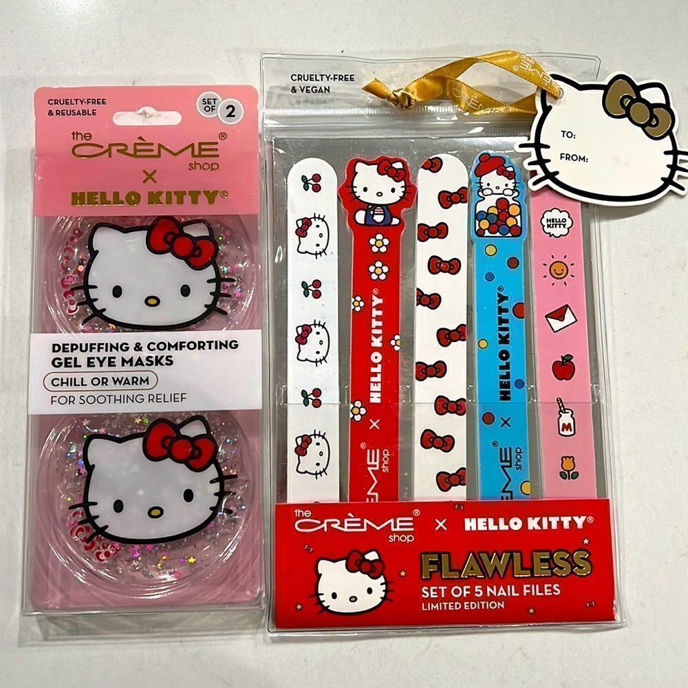 LIMITED EDITION Hello Kitty nail files and depuffing gel masks